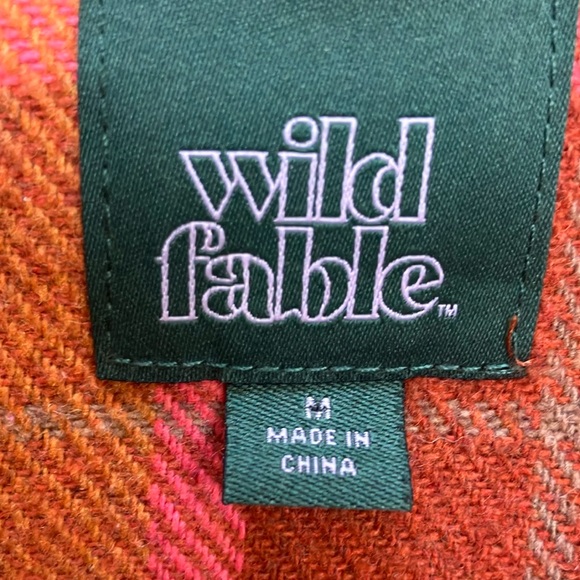 Wild Fable pink and Orange Plaid oversized  shacket - Picture 2 of 8